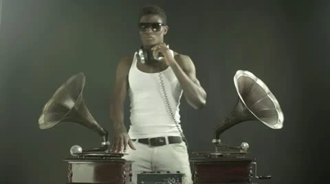 Young african cool disco guy Stock Footage 11910031