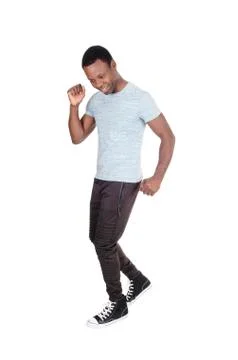 Young African man dancing by himself Stock Photos