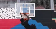 Young African Man Playing Basketball Outdoor - College Sport Concept Stock Footage