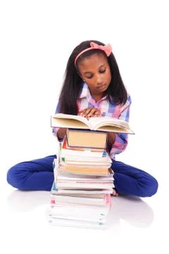 Young african student isolated on white background Stock Photos