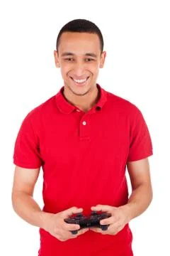 Young african using a gaming console Stock Photos