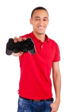 Young african using a gaming console Stock Photos