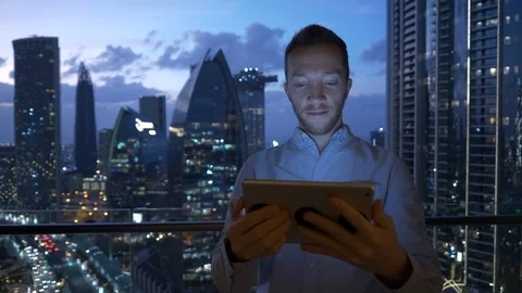 Young Ambitious advisor consultant using mobile screen computer chatting Stock Footage 103591249