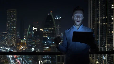 Young Ambitious advisor consultant using mobile screen computer chatting Stock Footage 103592041