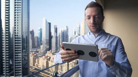 Young Ambitious advisor consultant using mobile screen computer chatting Stock Footage 103592145