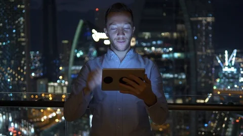 Young Ambitious advisor consultant using mobile screen computer chatting Stock Footage 103592376