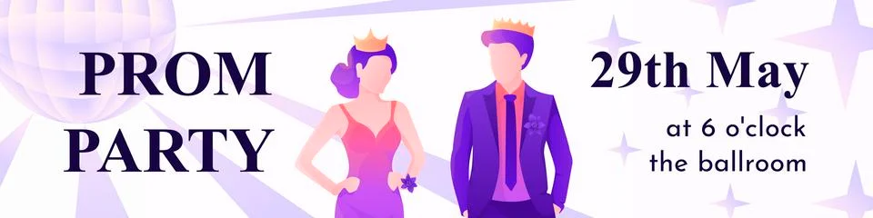 Young and beautiful prom king and queen vector illustration. Stock Illustration