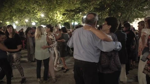 Young and old couples waltzing in an Ikaria festival 스톡 동영상 144464930