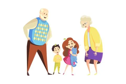 Young and older generation concept Stock Illustration