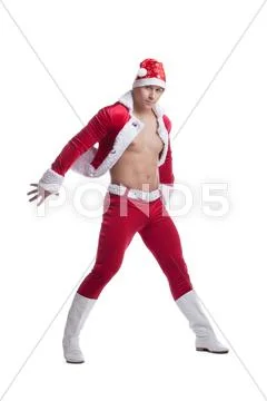 Young and sexy Santa Claus Stock Photos