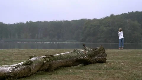 Young Angler by the Lakeside Stock Footage 253036257