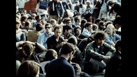 Young Anti-War Protesters Hold Sit-in In Park Stock Footage 105380603