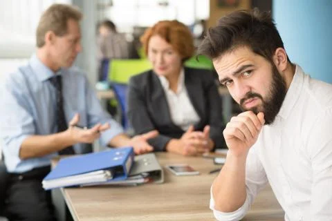 Young applicant having stress before interview Stock Photos