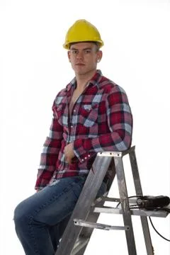Young Apprentice in construction site Stock Photos