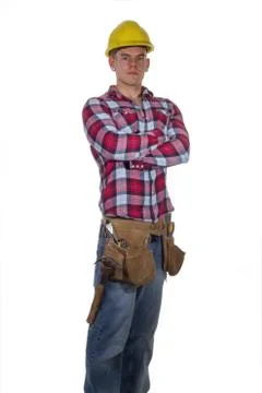 Young Apprentice in construction site Stock Photos
