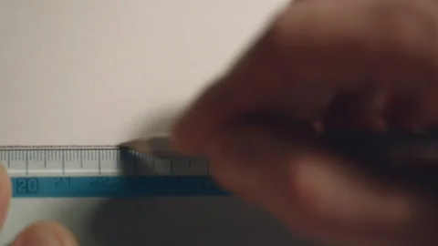 Young Architect Draws A Drawing. Close-up. Vídeos de archivo 113111654