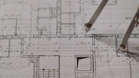 Young Architect Draws A Drawing By Paper. Close-up. Vídeos de archivo 113112698