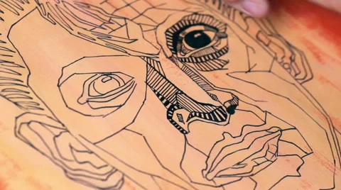 Young artist drawing a face Video stock 41887486