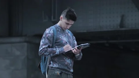 The young artist draws Stock Footage 62776308
