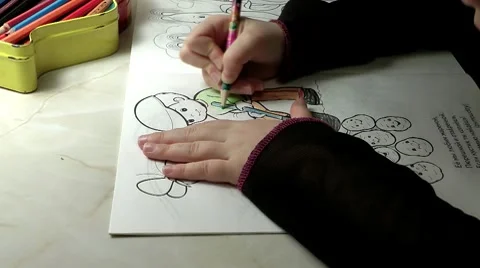 The young artist, many started to draw so Stock Footage 10574313