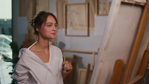Young Artist Using Art Therapy to Address Emotional and Psychological Challenges Video stock 306973632