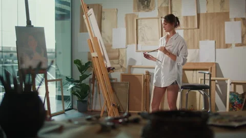 Young Artist Using Art Therapy to Address Emotional and Psychological Challenges Stock Footage 311549860