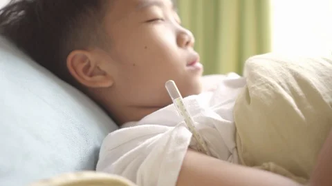 Young Asian boy getting sick Stock-Footage 102648726