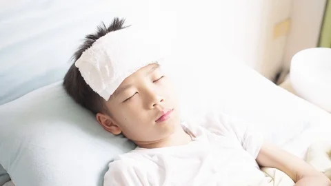 Young Asian boy getting sick Stock-Footage 102648827
