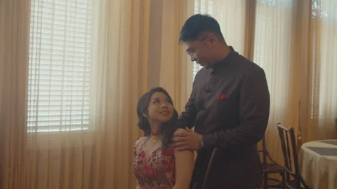 Young Asian Couple Looking At Each Other Stock Footage 161445549