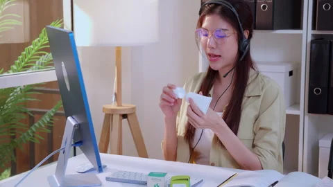 Young asian creative woman development packaging cosmetic and skincare prod.. Stock Footage 332332833