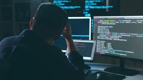 Young Asian developer programmer, software engineer feel stress and headache Stock Footage 221023001