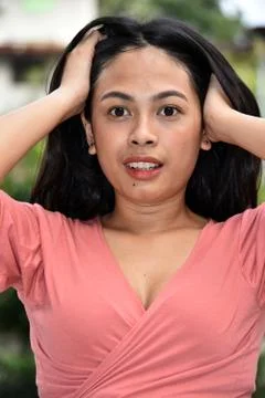 A Young Asian Female Memory Problems Stock Photos