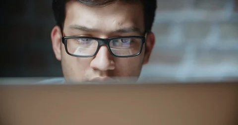 Young asian freelancer working at computer in office dollyshot 4k Stock Footage 91043234