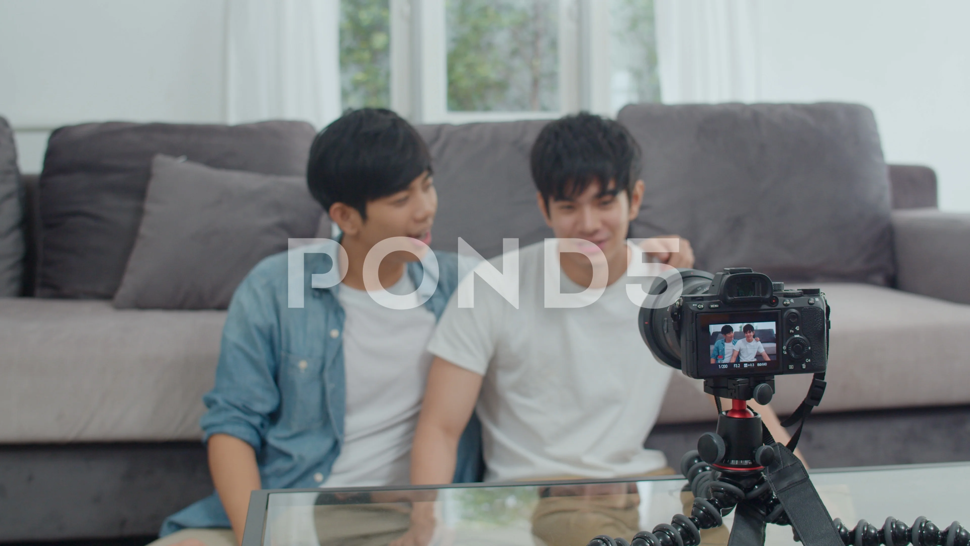 Young Asian gay couple influencer couple... | Stock Video | Pond5