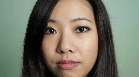 Young Asian Girl Beauty Face Stock Footage