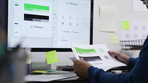 Young Asian Graphic designer working in office. Designing logo Artist Creative Stock Footage 276128791