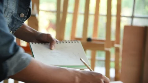 Young Asian group man worker planning diy wood furniture Stock Footage 124106288