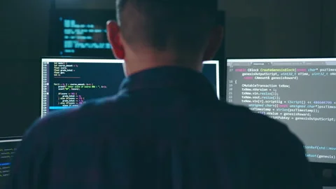 Young Asian man, developer programmer, software engineer, IT support, working Stock Footage 221410718