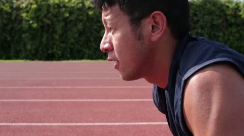 Young Asian Man Exercising Doing Push Ups Profile Shot Stock Footage 16506360