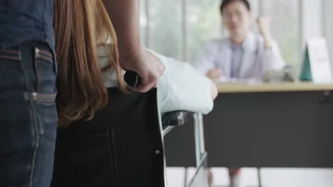 Young asian man help and support patients taking care patient on wheelchair Stock Footage 197064959