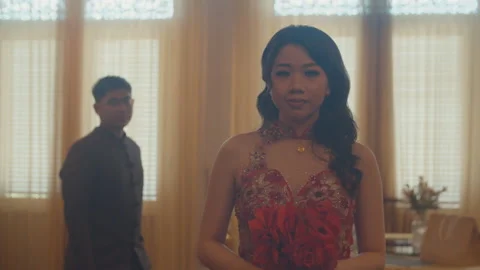 Young Asian Man Walking Toward Her Girlfriend in His Engagement Day Stock Footage 161473776