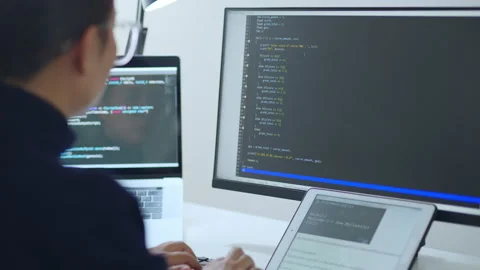 Young Asian woman, developer programmer, software engineer, IT support Stock Footage 196905811