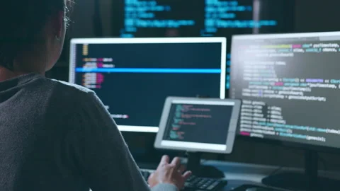 Young Asian woman, developer programmer, software engineer, working Stock Footage 220951649