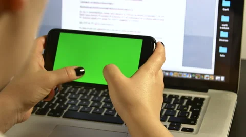 Young Assistant Writing A Message On Her Smart Phone In Landscape Mode Stock Footage 65150526