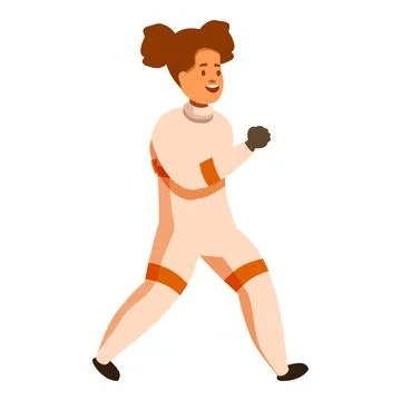 Young astronaut walking and exploring space on a mission Stock Illustration