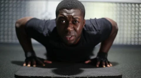 Young Athlete Exercising with Press Ups Stock Footage 61412138