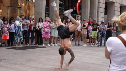 A young athlete performs an acrobatic dance Stock Footage 245013639