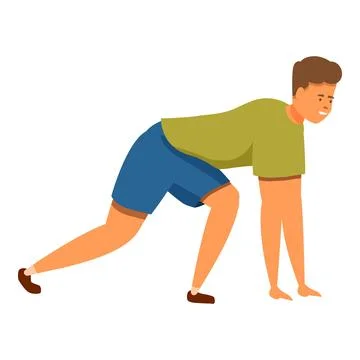 Young athlete preparing for sprint start in track and field event Stock Illustration