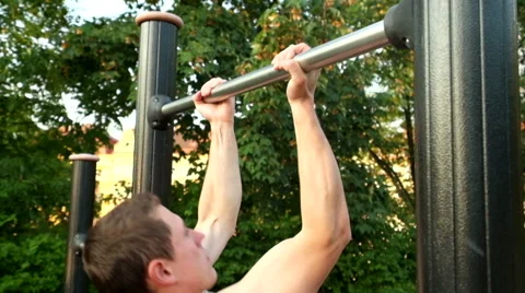 Young athlete working out in park Stock Footage 43140989