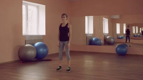 Young athlete workout for full body lose weight Stock Footage 83378945